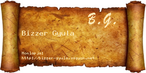 Bizzer Gyula névjegykártya
