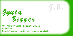 gyula bizzer business card